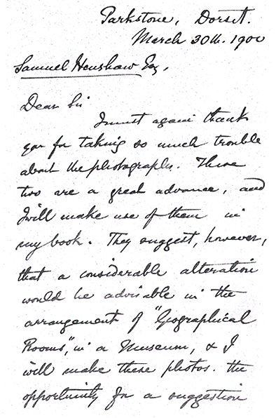 image of letter dated March 30, 1900 from Alfred Russel Wallace to Samuel Henshaw