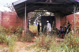 The waiting shelter at the Temple Complex