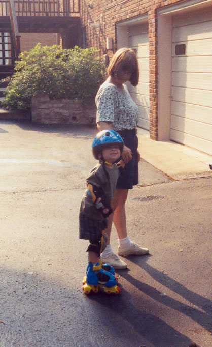 Greg Rollerblades with Mom