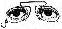 eye glasses with eyes looking