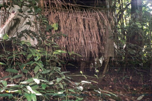 A shrine and checkpoint before cave rendezvous in Abuma