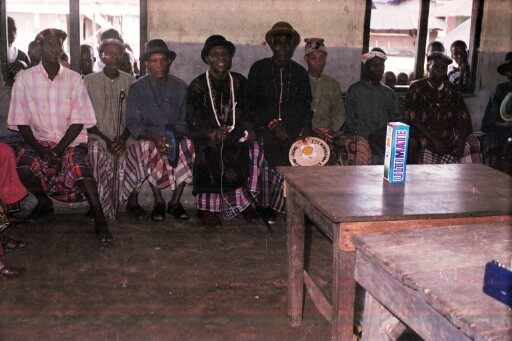 Onyiriegbe and the Eze Ogo sitting by the Ikoro Akanu