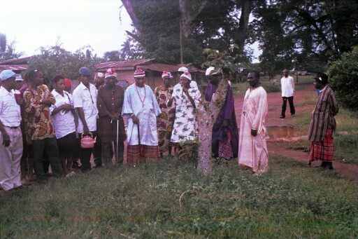 A ritual specialist presenting the tutelary spirit, Onye ama-ama in Amaeke